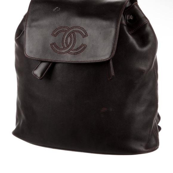 CHANEL Dark Brown Leather Men\'s Bag